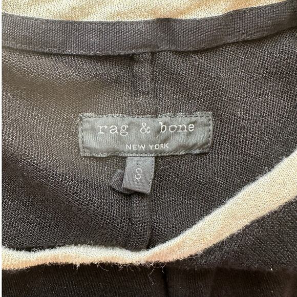 Rag & Bone Black & Cream Round Neck Sleeveless Sheer Tank Top S - Picture 9 of 13